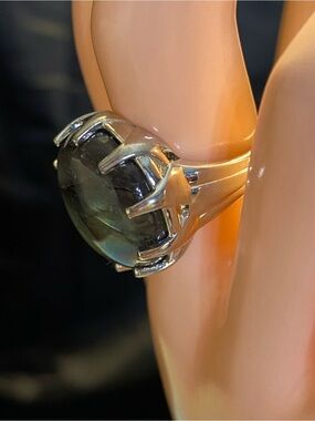 EverTrue Malagasy Labradorite Solitaire Statement Ring Platinum Bond Size 9